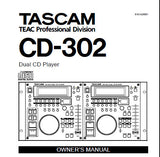 TASCAM CD-302 DUAL CD PLAYER OWNER'S MANUAL 32 PAGES ENG