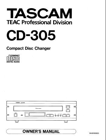 TASCAM CD-305 CD CHANGER OWNER'S MANUAL INC TRSHOOT GUIDE 16 PAGES ENG