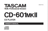 TASCAM CD-601MKII CD PLAYER OWNER'S MANUAL 29 PAGES ENG