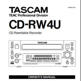 TASCAM CD-RW4U CD REWRITABLE RECORDER OWNER'S MANUAL INC TRSHOOT GUIDE 32 PAGES ENG