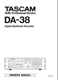 TASCAM DA-38 DIGITAL MULTITRACK RECORDER OWNER'S MANUAL INC CONN DIAG 54 PAGES ENG