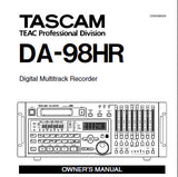 TASCAM DA-98HR DIGITAL MULTITRACK RECORDER OWNER'S MANUAL INC CONN DIAGS 100 PAGES ENG