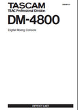 TASCAM DM-4800 DIGITAL MIXING CONSOLE EFFECT LIST 32 PAGES ENG