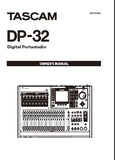 TASCAM DP-32 DIGITAL PORTASTUDIO OWNER'S MANUAL INC CONN DIAGS BLK DIAG LEVEL DIAG AND TRSHOOT GUIDE 104 PAGES ENG