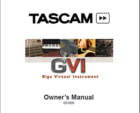 TASCAM GVI GIGA VIRTUAL INSTRUMENT 3.50 OWNER'S MANUAL 62 PAGES ENG PAGES ENG