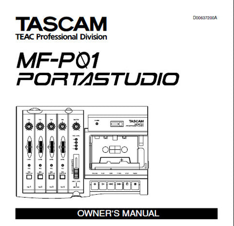 TASCAM MF-P01 PORTASTUDIO OWNER'S MANUAL INC CONN DIAG AND TRSHOOT GUIDE 16 PAGES ENG