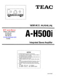 TEAC A-H5001i INTEGRATED STEREO AMPLIFIER SERVICE MANUAL INC BLK DIAG PCBS SCHEM DIAGS AND PARTS LIST 27 PAGES ENG