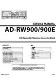 TEAC AD-RW900 AD-RW900G CD RECORDER REVERSE CASSETTE DECK SERVICE MANUAL INC BLK DIAG PCBS WIRING DIAGS AND PARTS LIST 50 PAGES ENG
