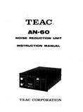 TEAC AN-60 NOISE REDUCTION UNIT INSTRUCTION MANUAL INC CONN DIAG 17 PAGES ENG