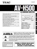 TEAC AV-H500 AV SURROUND AMPLIFIER OWNER'S MANUAL 48 PAGES ENG FRANC DEUT ITAL ESP