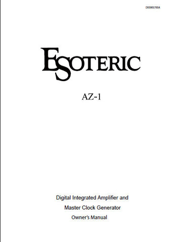 TEAC AZ-1 DIGITAL INTEGRATED AMPLIFIER AND MASTER CLOCK GENERATOR OWNER'S MANUAL 16 PAGES ENG