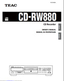 TEAC CD-RW880 CD RECORDER OWNER'S MANUAL INC CONN DIAG AND TRSHOOT GUIDE 44 PAGES ENG FRANC