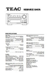 TEAC DR-338i DR-358i DVD RECEIVER SERVICE MANUAL INC BLK DIAG PCBS SCHEM DIAGS AND PARTS LIST 19 PAGES ENG