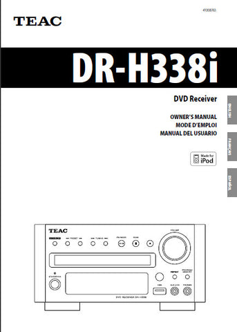 TEAC DR-H338i DVD RECEIVER OWNER'S MANUAL INC CONN DIAGS AND TRSHOOT GUIDE 148 PAGES ENG FRANC ESP