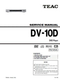 TEAC DV-10D DVD RECEIVER SERVICE MANUAL INC PCBS EXPL VIEWS AND PARTS LIST 7 PAGES ENG
