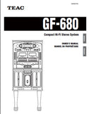 TEAC GF-680 COMPACT HIFI STEREO SYSTEM OWNER'S MANUAL INC CONN DIAG AND TRSHOOT GUIDE 60 PAGES ENG FRANC