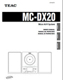 TEAC MC-DX20 MICRO HIFI SYSTEM OWNER'S MANUAL INC CONN DIAGS AND TRSHOOT GUIDE 56 PAGES ENG FRANC PORT