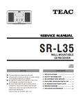 TEAC SR-L35 WALL MOUNTABLE CD RECEIVER SERVICE MANUAL INC PCBS SCHEM DIAGS AND PARTS LIST 26 PAGES ENG