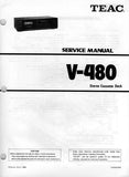 TEAC V-480 STEREO CASSETTE DECK SERVICE MANUAL INC PCBS AND PARTS LIST 26 PAGES ENG