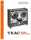 TEAC 1230 STEREO TAPE DECK INSTRUCTION MANUAL INC CONN DIAG AND TRSHOOT GUIDE 22 PAGES ENG