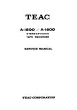TEAC A-1500 A-1600 STEREOPHONIC TAPE RECORDER SERVICE MANUAL INC PCBS SCHEM DIAGS AND PARTS LIST 55 PAGES ENG