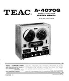 TEAC A-4070G STEREO TAPE DECK SERVICE MANUAL INC PCBS SCHEM DIAGS AND PARTS LIST 62 PAGES ENG