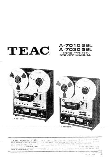 TEAC A-7300 A-7300 2T TAPE RECORDER SERVICE MANUAL INC PCBS SCHEM DIAGS AND PARTS LIST 48 PAGES ENG