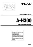 TEAC A-H300 INTEGRATED STEREO AMPLIFIER SERVICE MANUAL INC PCBS SCHEM DIAGS AND PARTS LIST 17 PAGES ENG