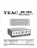 TEAC AN-180 NOISE REDUCTION UNIT SERVICE MANUAL INC BLK DIAG PCBS SCHEM DIAGS AND PARTS LIST 38 PAGES ENG