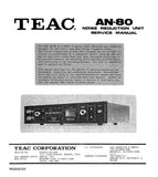 TEAC AN-80 NOISE REDUCTION UNIT SERVICE MANUAL INC BLK DIAG PCB SCHEM DIAG AND PARTS LIST 19 PAGES ENG