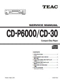 TEAC CD-30 CD PLAYER SERVICE MANUAL INC BLK DIAG PCBS SCHEM DIAG AND PARTS LIST 20 PAGES ENG