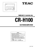 TEAC CR-H100 CD TUNER AMPLIFIER SERVICE MANUAL INC PCBS SCHEM DIAGS AND PARTS LIST 32 PAGES ENG