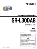 TEAC SR-L30DAB FM STEREO RADIO SERVICE MANUAL INC PCBS SCHEM DIAGS AND PARTS LIST 12 PAGES ENG