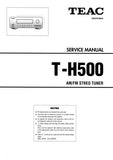TEAC T-H500 AM FM STEREO TUNER SERVICE MANUAL INC PCBS SCHEM DIAGS AND PARTS LIST 22 PAGES ENG