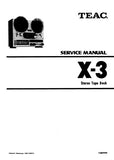 TEAC X-3 STEREO TAPE DECK SERVICE MANUAL INC PCBS SCHEM DIAGS AND PARTS LIST 26 PAGES ENG