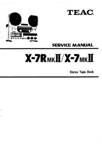 TEAC X-7mkII X-7RmkII STEREO TAPE DECK SERVICE MANUAL INC PCBS SCHEM DIAGS AND PARTS LIST 55 PAGES ENG