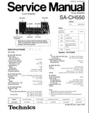 TECHNICS SA-CH550 TUNER AMPLIFIER SERVICE MANUAL INC BLK DIAG PCBS SCHEM DIAGS AND PARTS LIST 24 PAGES ENG
