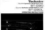 TECHNICS ST-G90 AM FM STEREO TUNER ST-G90L LW MW FM STEREO TUNER OPERATING INSTRUCTIONS 12 PAGES ENG
