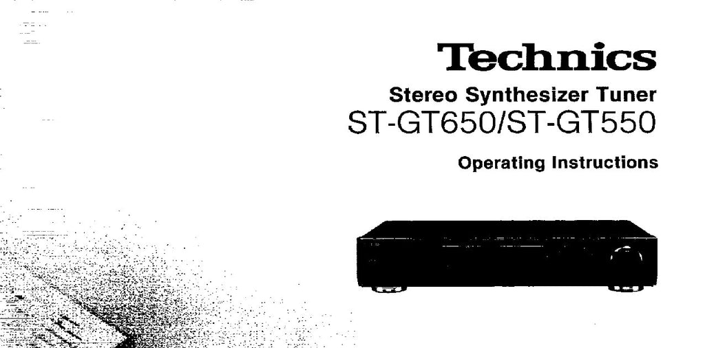 TECHNICS ST-GT550 ST-GT650 STEREO SYNTHESIZER TUNER OPERATING INSTRUCTIONS 20 PAGES ENG