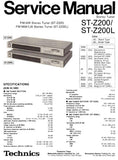 TECHNICS ST-Z200 FM AM STEREO TUNER ST-Z200L FM MW LW STEREO TUNER SERVICE MANUAL INC BLK DIAG PCBS SCHEM DIAG AND PARTS LIST 12 PAGES ENG