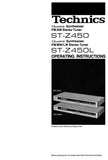 TECHNICS ST-Z450 FM AM STEREO TUNER ST-Z450L FM MW LW STEREO TUNER OPERATING INSTRUCTIONS 12 PAGES ENG