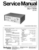 TECHNICS SU-7300 (M) (MC) STEREO INTEGRATED AMPLIFIER SERVICE MANUAL INC BLK DIAG PCBS SCHEM DIAG AND PARTS LIST 10 PAGES ENG