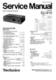 TECHNICS SU-810 STEREO INTEGRATED AMPLIFIER SERVICE MANUAL INC BLK DIAG PCBS SCHEM DIAG AND PARTS LIST 17 PAGES ENG