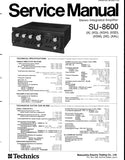 TECHNICS SU-8600 STEREO INTEGRATED AMPLIFIER SERVICE MANUAL INC BLK DIAG PCBS SCHEM DIAG AND PARTS LIST 18 PAGES ENG