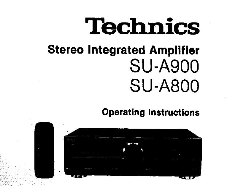 TECHNICS SU-A800 SU-A900 STEREO INTEGRATED AMPLIFIER OPERATING INSTRUCTIONS 16 PAGES ENG