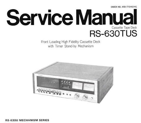 TECHNICS RS-630TUS STEREO CASSETTE TAPE DECK SERVICE MANUAL INC WIRING CONN DIAG SCHEM DIAG PCBS AND PARTS LIST 32 PAGES ENG