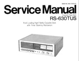 TECHNICS RS-630TUS STEREO CASSETTE TAPE DECK SERVICE MANUAL INC WIRING CONN DIAG SCHEM DIAG PCBS AND PARTS LIST 32 PAGES ENG