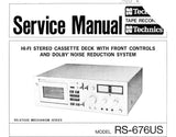 TECHNICS RS-676US HI FI STEREO CASSETTE TAPE DECK SERVICE MANUAL INC SCHEMS PCBS AND PARTS LIST 61 PAGES ENG