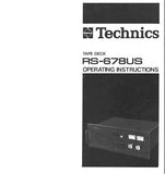 TECHNICS RS-678US STEREO CASSETTE TAPE DECK OPERATING INSTRUCTIONS INC CONN DIAG AND SCHEM DIAG 37 PAGES ENG ESP FRANC NL DEUT