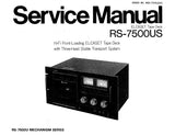 TECHNICS RS-7500US STEREO ELCASET TAPE DECK SERVICE MANUAL INC SCHEM DIAG WIRING CONN DIAG PCBS AND PARTS LIST 30 PAGES ENG